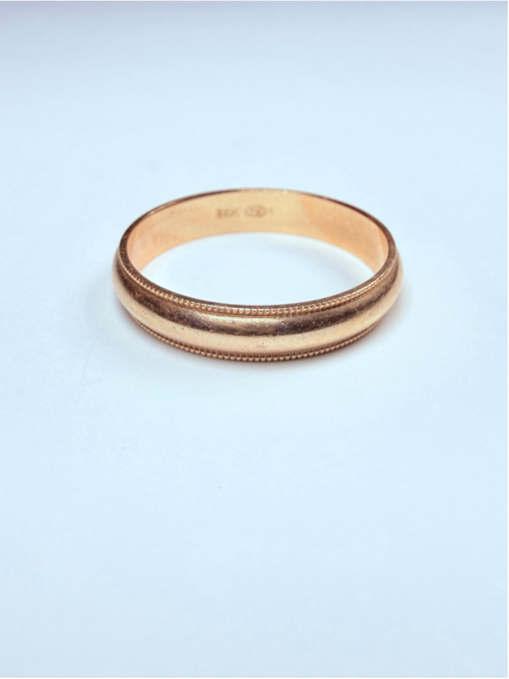 14K Solid Yellow Gold Tessler & Weiss 4.25MM Vintage Wedding Milgrain Band Ring